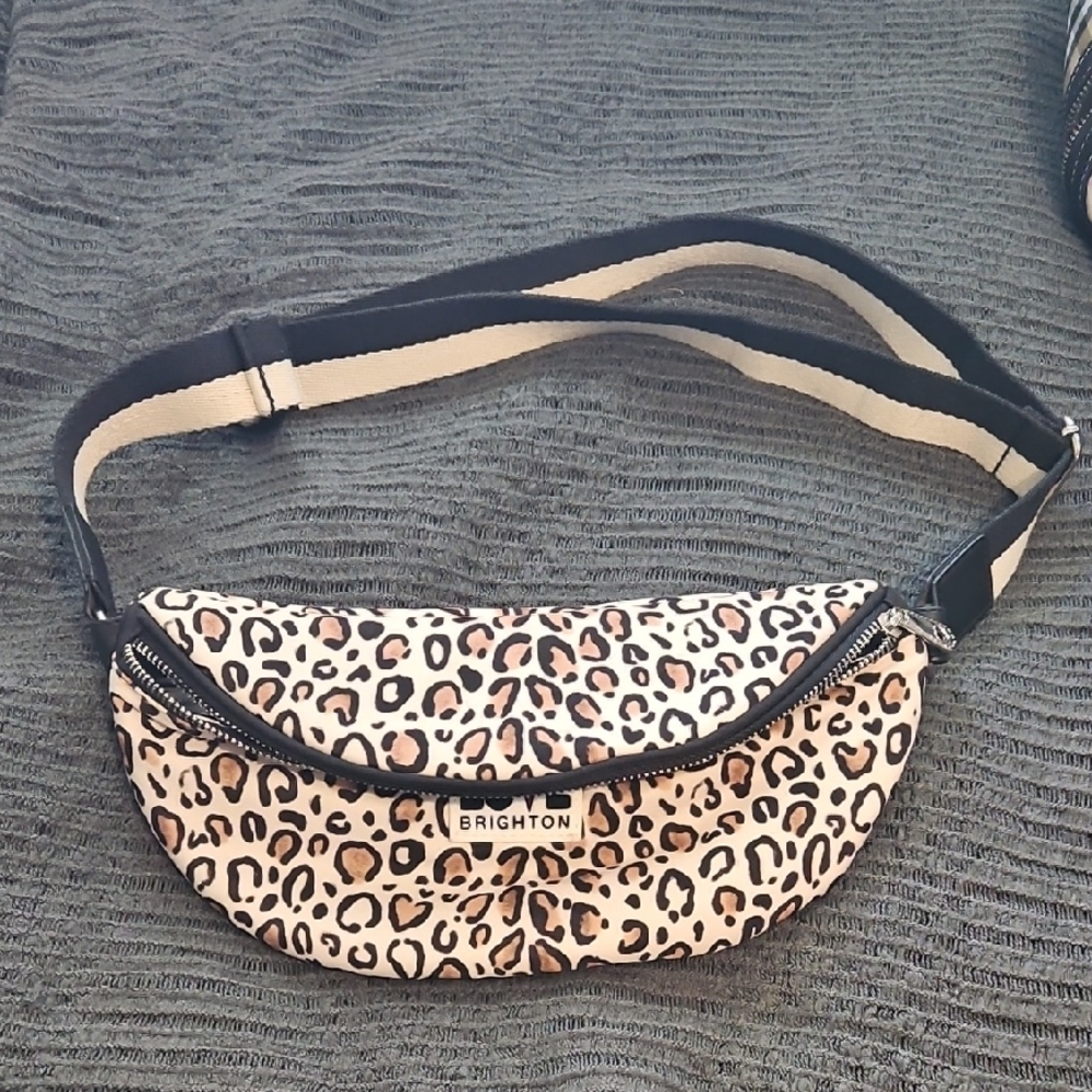 Brighton Leopard Print Crossbody Belt Bag - Beige &‎ Black